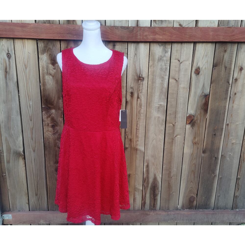 Coquette Romantic Lace Flare Dress Sleeveless Party Mini‎ Dress Size XL